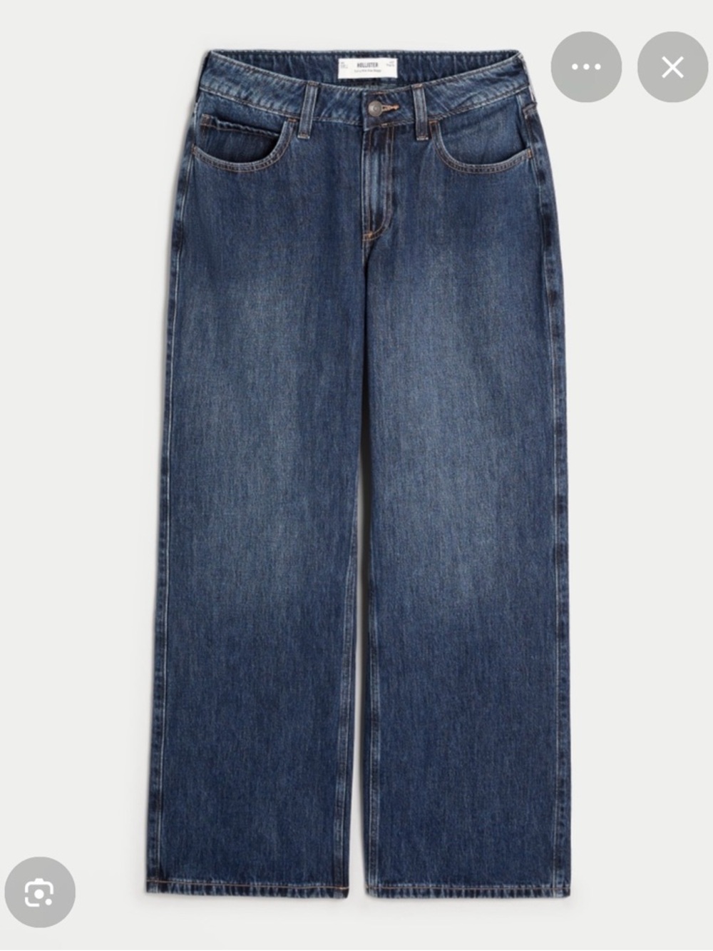 Hollister Women’s Curvy Mid-Rise Baggy Jeans in Indigo Wash